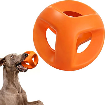 Rubber Dog Ball Toy for Large Dogs & Aggressive Chewers – Orange