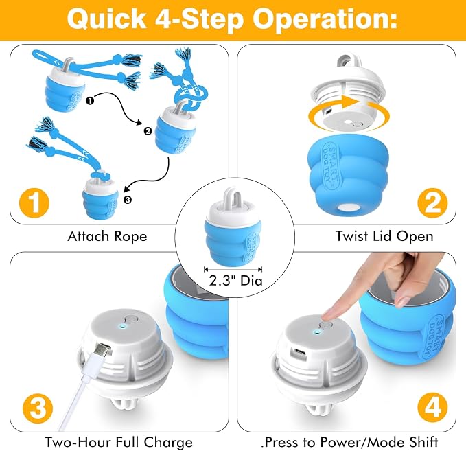 Smart Automatic Moving Dog Toy Ball – 5-Minute Cycle Rolling Ball for Small & Medium Dogs