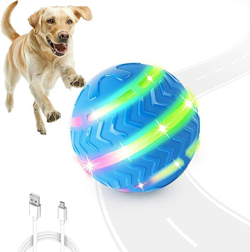 Interactive LED Motion Activated Dog Ball – USB Rechargeable Moving Toy